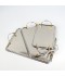 Serving tray set with metal frame and gold handles, 3 sizes
