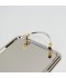 Serving tray set with metal frame and gold handles, 3 sizes