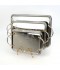 Serving tray set with metal frame and gold handles, 3 sizes