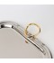 Serving tray set with metal frame and gold handles, 3 sizes