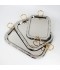 Serving tray set with metal frame and gold handles, 3 sizes