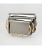 Serving tray set with metal frame and gold handles, 3 sizes