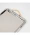 Serving tray set with metal frame and gold handles, 3 sizes