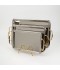 Serving tray set with metal frame and gold handles, 3 sizes