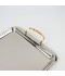 Serving tray set with metal frame and gold handles, 3 sizes