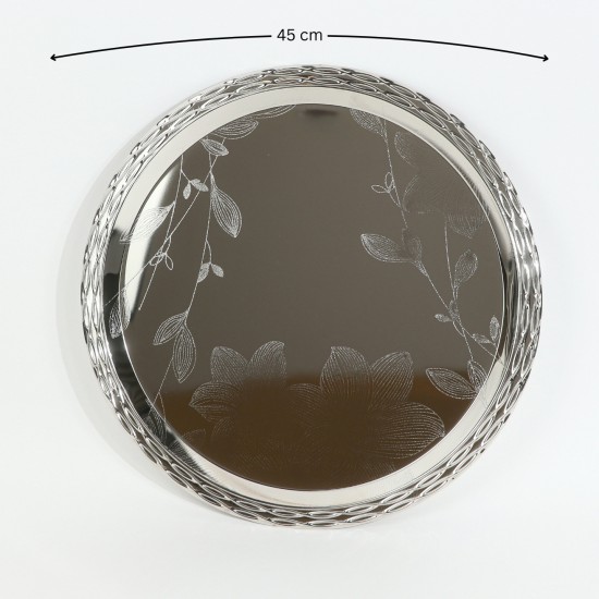 Elegant Steel Serving Tray - Round Design