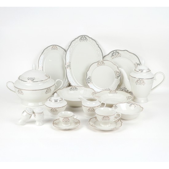 Luxury decorative porcelain dinnerware set, 60 pieces - for 6 people