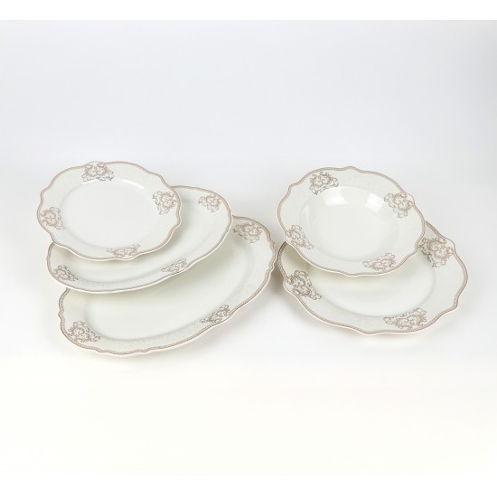 Luxury decorative porcelain dinnerware set, 60 pieces - for 6 people