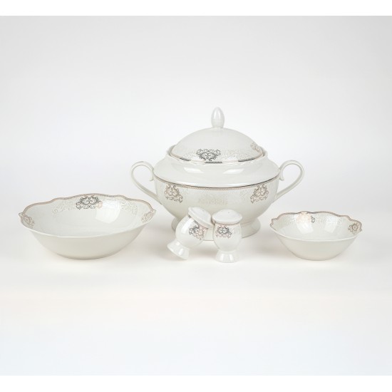 Luxury decorative porcelain dinnerware set, 60 pieces - for 6 people