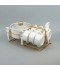 Classic porcelain soup set with gold stand, 15 pieces