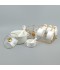 Classic porcelain soup set with gold stand, 15 pieces