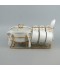 Classic porcelain soup set with gold stand, 15 pieces