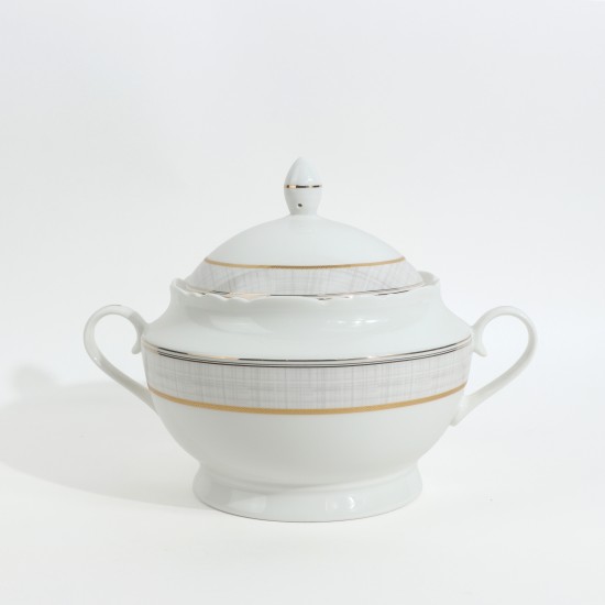 Luxury 70-Piece Porcelain Dinner Set - Classically Elegant Pattern, Serves 12
