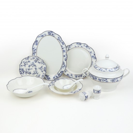 Luxury 70-Piece Porcelain Dinner Set - Classically Elegant Pattern, Serves 12 Luxury 70-Piece Porcelain Dinner Set - Classically Elegant Pattern, Serves 12