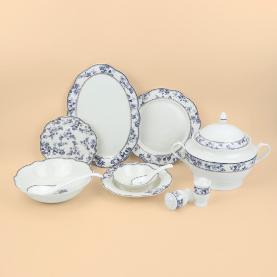 Luxury 70-Piece Porcelain Dinner Set - Classically Elegant Pattern, Serves 12 Luxury 70-Piece Porcelain Dinner Set - Classically Elegant Pattern, Serves 12