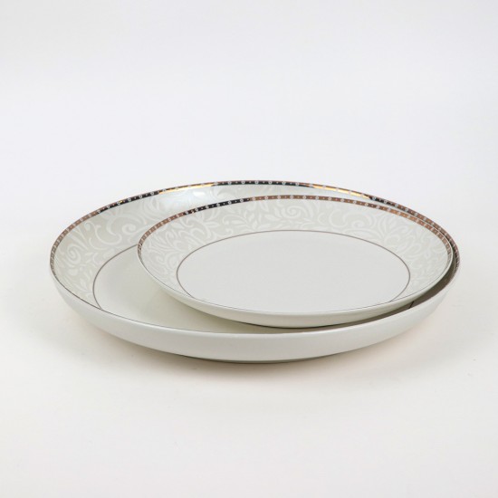 Luxury 105-piece dinnerware set – white design with an elegant gold frame