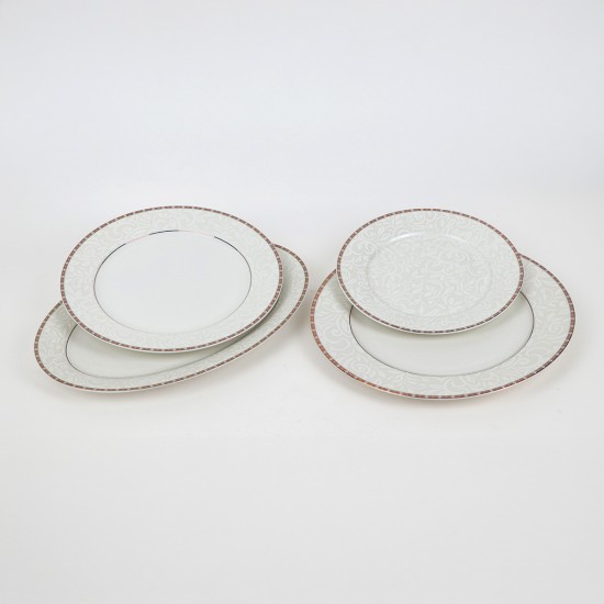Luxury 105-piece dinnerware set – white design with an elegant gold frame