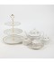 Luxury 105-piece dinnerware set – white design with an elegant gold frame
