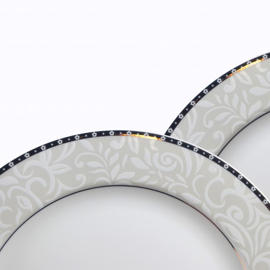 Luxury 105-piece dinnerware set – white design with an elegant gold frame