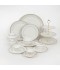 Luxury 105-piece dinnerware set – white design with an elegant gold frame