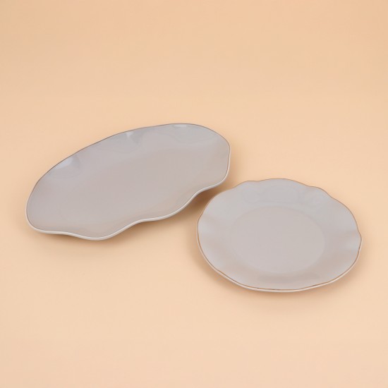 Luxury porcelain dinnerware set with a floral pattern – 26 pieces