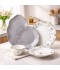 Luxury porcelain dinnerware set with a floral pattern – 26 pieces