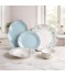 Luxury porcelain dinnerware set with a floral pattern – 26 pieces