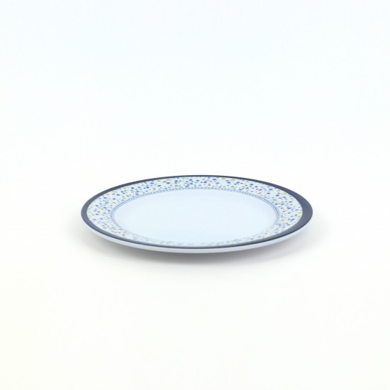 Luxury melamine serving plate with blue decoration - 23 cm