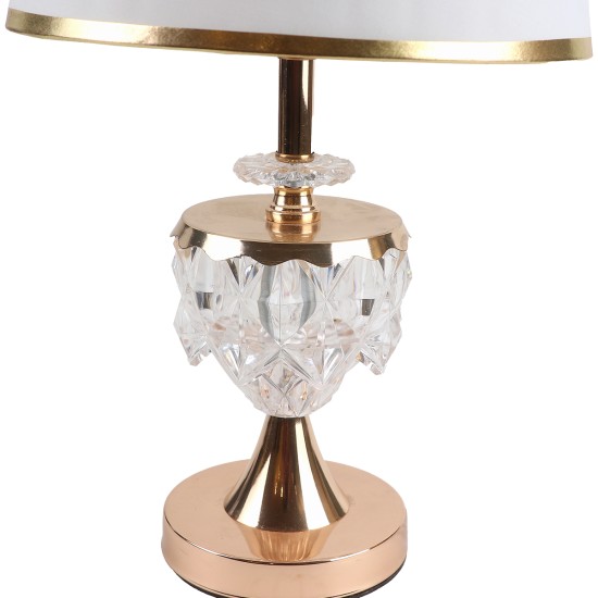 Gold and white acrylic table lamp, 43 cm Gold and white acrylic table lamp, 43 cm