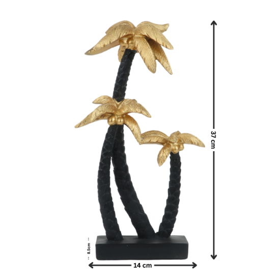 Artwork - Palm Tree Shape, Black and Gold - 2GG9-088 Artwork - Palm Tree Shape, Black and Gold - 2GG9-088