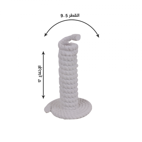 Beige ceramic rope candlestick, 17 cm Beige ceramic rope candlestick, 17 cm