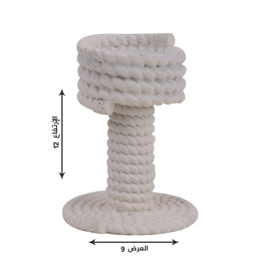 Beige ceramic rope candlestick, 12 cm Beige ceramic rope candlestick, 12 cm