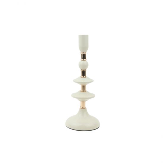 Modern Beige and Gold Candle Holder - 2MM10-29 Modern Beige and Gold Candle Holder - 2MM10-29