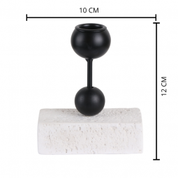 Small rectangular white ceramic candlestick