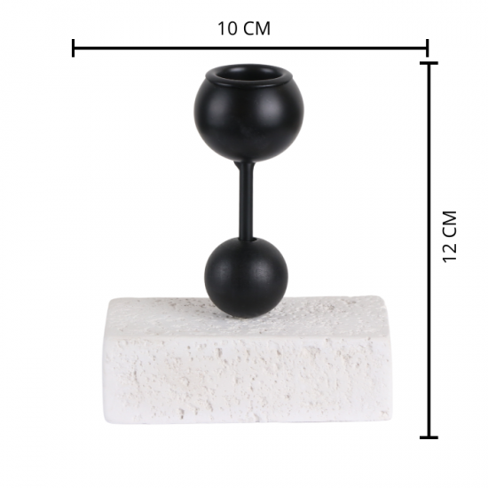 Small rectangular white ceramic candlestick Small rectangular white ceramic candlestick
