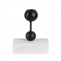 Small rectangular white ceramic candlestick