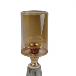 Gold and ceramic candle holder 37 cm