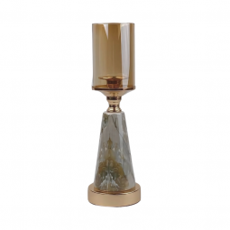 Gold and ceramic candle holder 37 cm