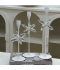 Elegant metal candlestick set - white - 3 pieces Elegant metal candlestick set - white - 3 pieces
