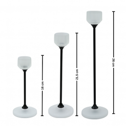 3-Piece Black Candlestick Set - 2UU10-130