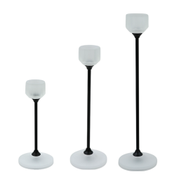 3-Piece Black Candlestick Set - 2UU10-130