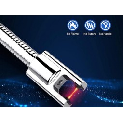 ولاعة الكترونية بتصميم مقوس بدون لهب قابلة لاعادة الشحن USB 