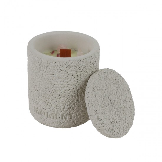 Scented candle, 1 piece, with a ceramic base, in several colors, 11 cm