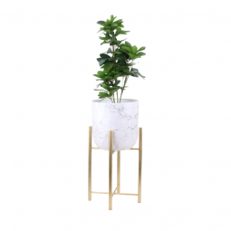 Marble metal tree stand with gold base