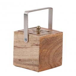 Natural wood incense burner 8*8 cm