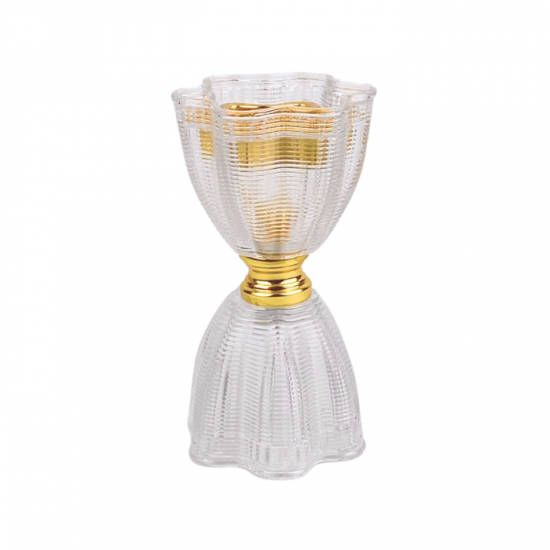 Glass and gold incense burner 17 cm Glass and gold incense burner 17 cm