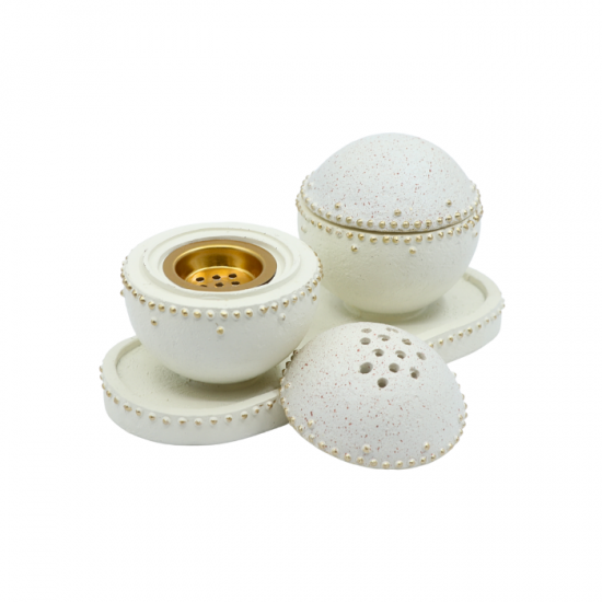 Oval ceramic incense burner, beige color, 20*10 cm Oval ceramic incense burner, beige color, 20*10 cm