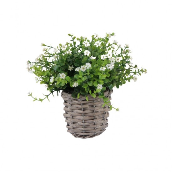 Artificial flower vase with ceramic base 19 cm Artificial flower vase with ceramic base 19 cm