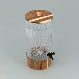 Elegantly designed juice jug with a wooden base, 5.2 liters - 2M1R100034 Elegantly designed juice jug with a wooden base, 5.2 liters - 2M1R100034