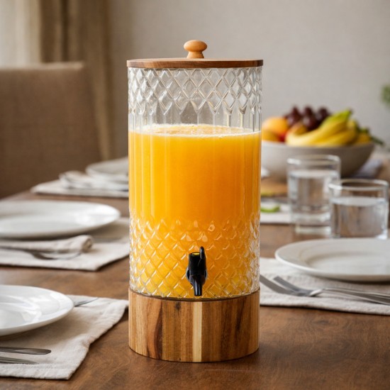 Jack juice container with a unique design and wooden base, 6.6 liters - 2M1R100035